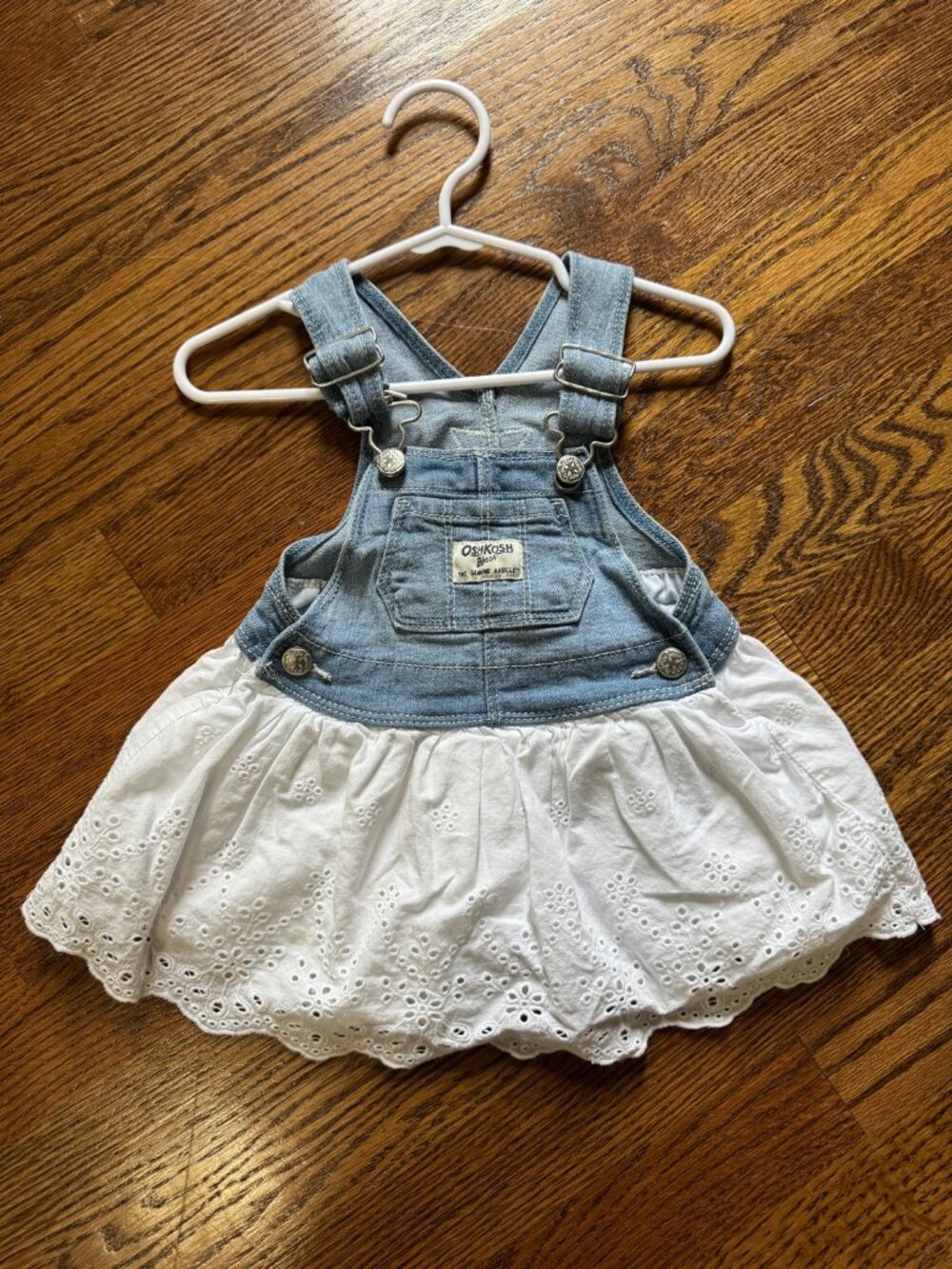 OshKosh Bgosh Denim Eyelet Jumper Dress | 6 Months